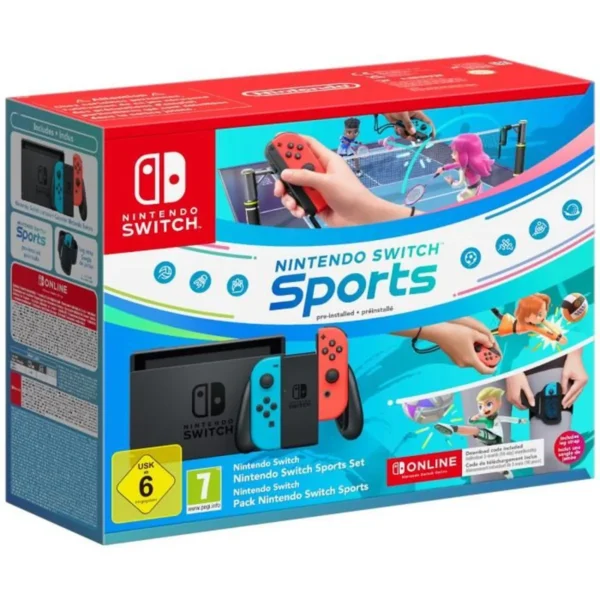 Nintendo Switch console • Neon Blue & Neon Red + Nintendo Switch Sports (Pre-installed) + 3 months NSO subscription (Code)