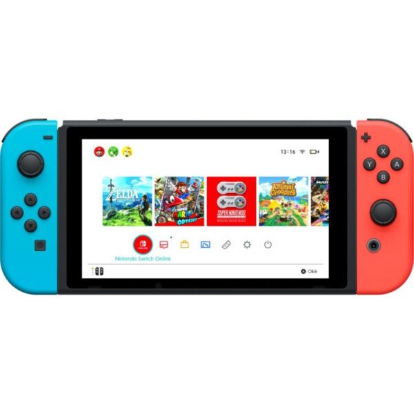 Nintendo Switch Red/Neon Blue 32GB [New Model V2] Super Mario Party + Mario Kart 8 Deluxe